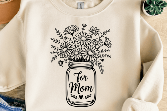 Charming Floral Mom Jar for Embroidery