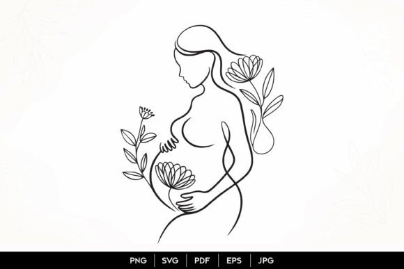 Floral Pregnancy Line Art SVG: A Detailed Review