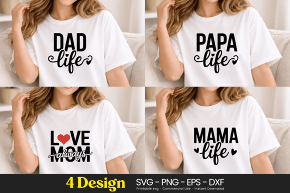 Love Mom Mama Dad Papa SVG PNG: A Versatile Design for Embroidery