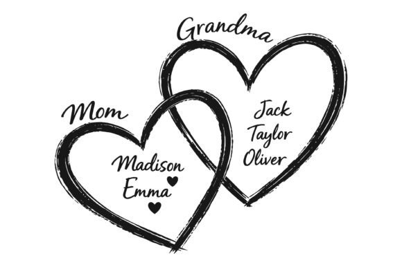 Mom Grandma Heart Names SVG: A Versatile Design