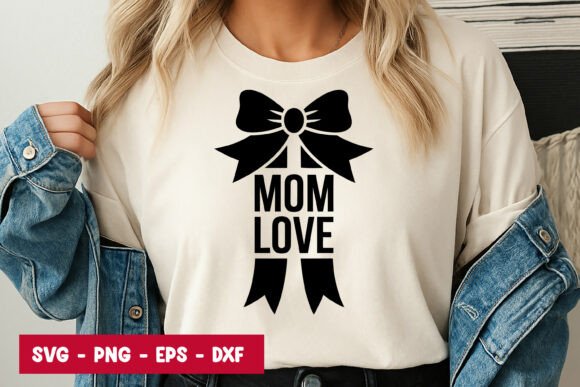 Mom Love Ribbon Typography SVG PNG Review