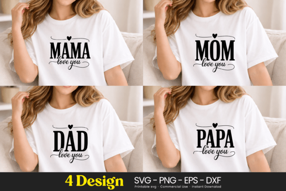 Review: Mama Mom Dad Papa Typography SVG PNG